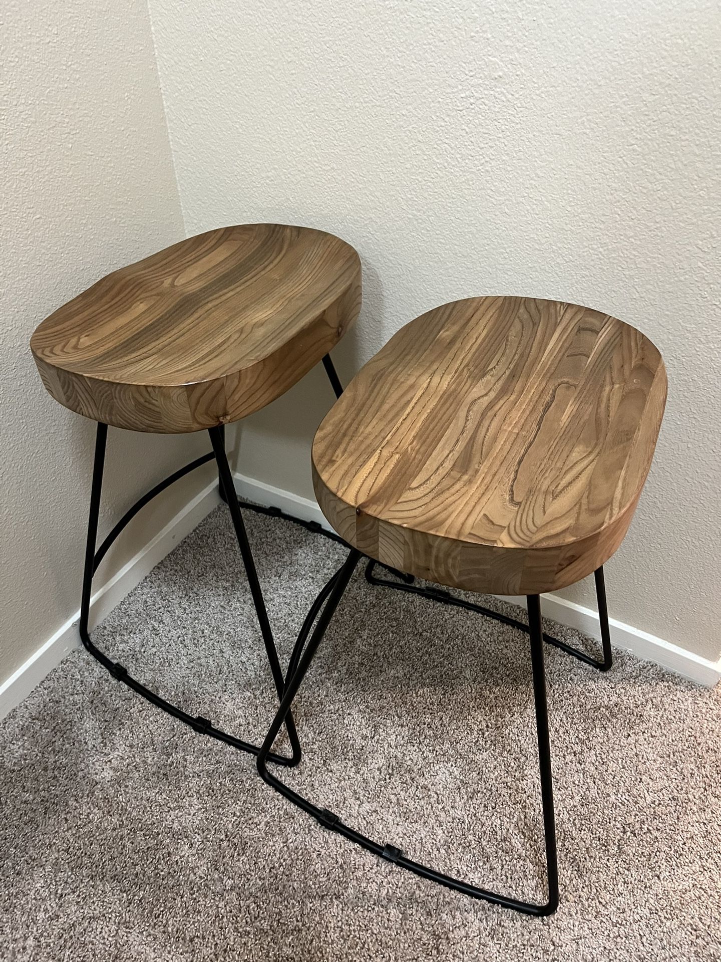 Wooden Saddle Seat Barstool