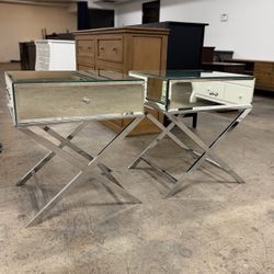 Price for Both - Mirrored Nightstand Set / End Tables / Side Tables  