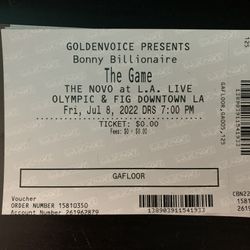 The Game Concert tickets