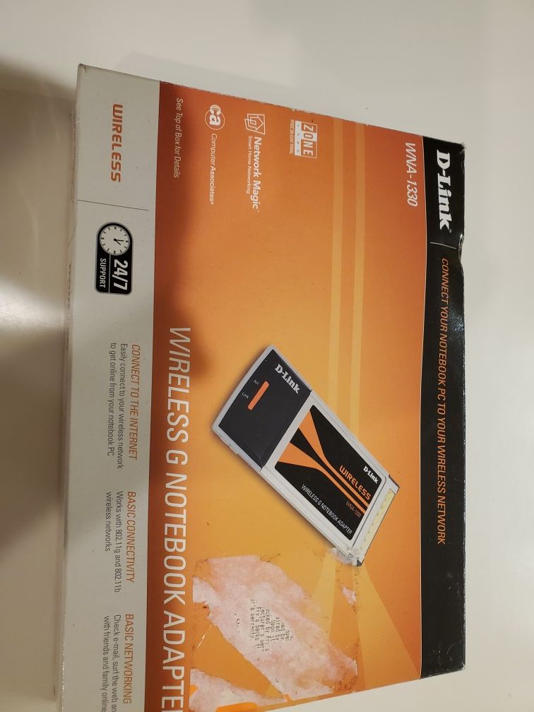 D-Link Wireless G WNA-1330 Notebook Adapter CardBus 54Mbps Mfr P/N WNA-1330 ( Brand New )