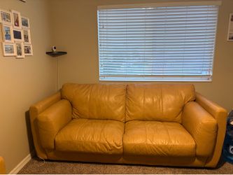 Butterscotch leather couch