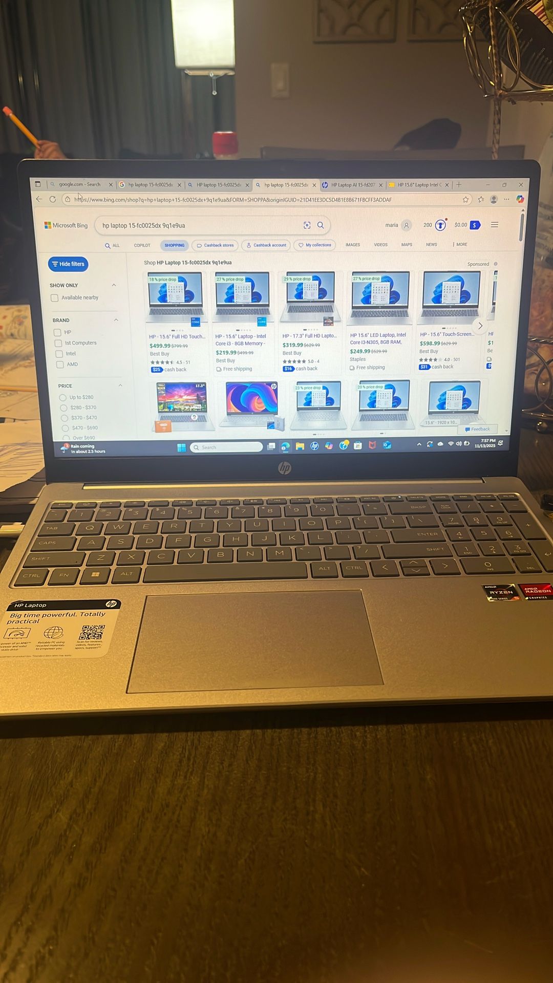 Hp 15.6” Laptop Pc