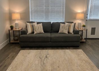 Like New Brisbane Sofa Set + Rug + Side Tables | Free Delivery | Negotiable
