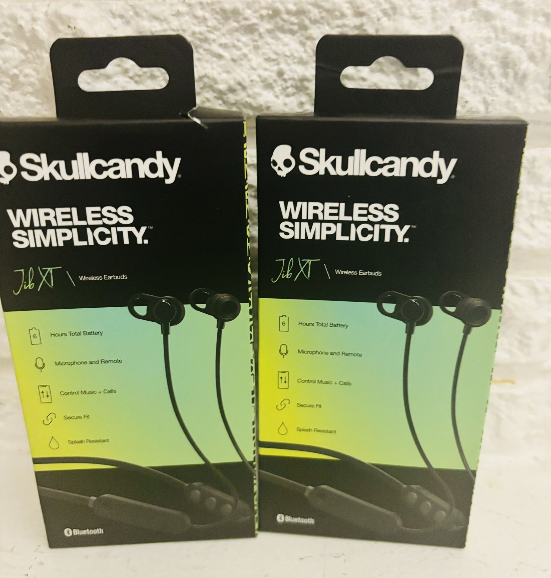 set of 2 Skullcandy Jib XT Bluetooth Wireless in-Ear Earbuds, Black brand new sealed
