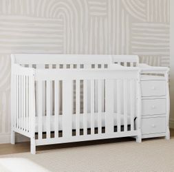 Storkcraft Portofino 5-in-1 Convertible Crib and Changer White