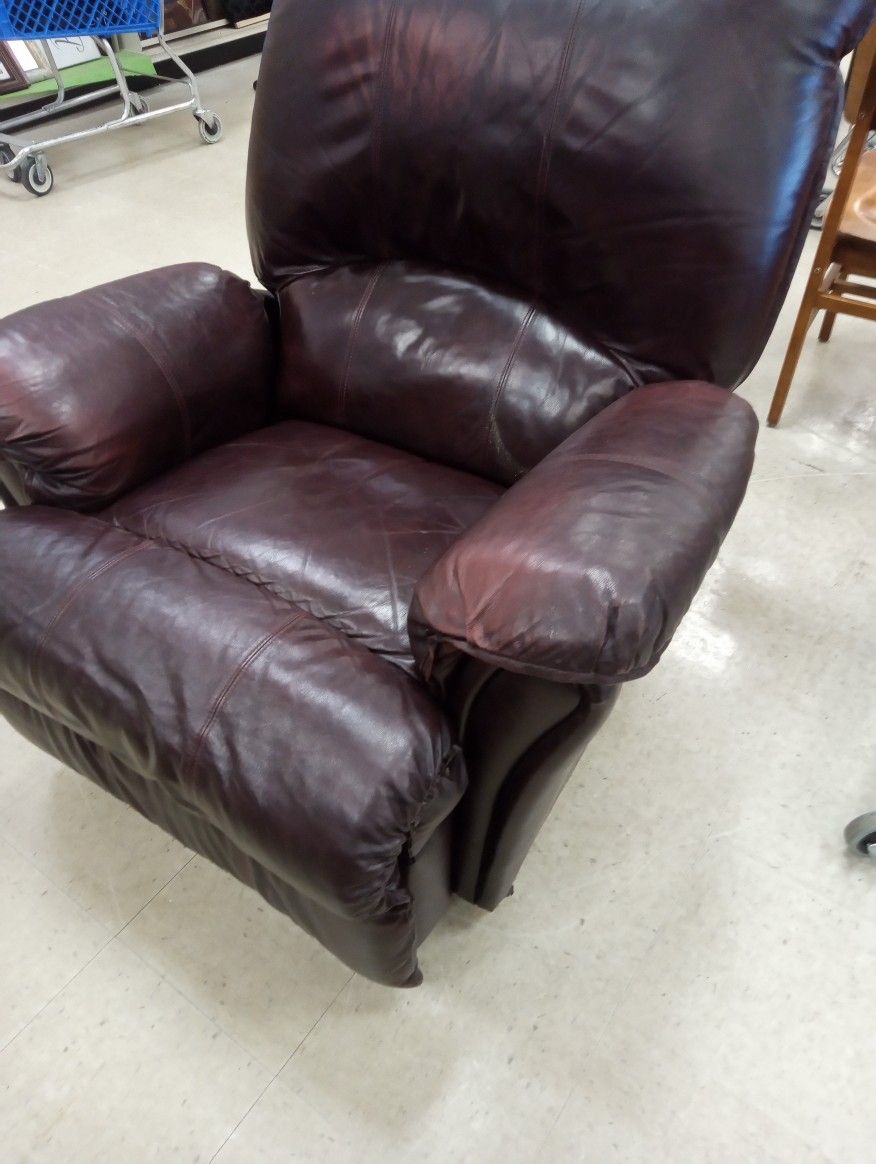 Dark Espresso Recliner Rocking Chair . No Rips No Tears. All Leather. 