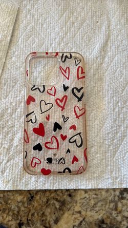 Apple 15 Pro Max phone Kate Spade New York Clear Heart Print Phone Case