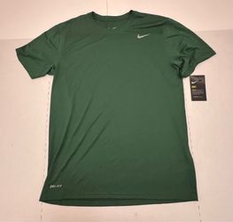 NWT  Nike Dri Fit  Breathable T Shirt  Short Sleeve  Printed  Dark Green  Men  Size Medium