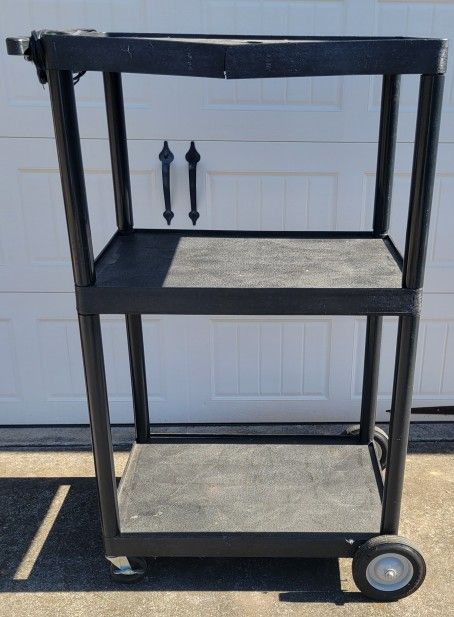 Luxor 3 Tier Shelf Rolling A/V Cart w/ 3 Outlets