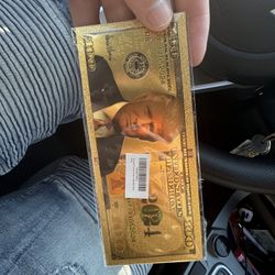 Donald Trump Gold Played 100 Dollar Bill