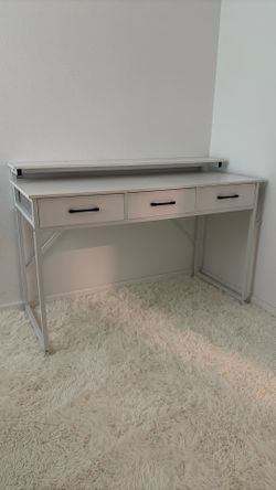 White Desk with 3 Drawers