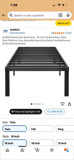 twin bed frame no box spring