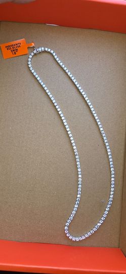 Silver moissanite tennis necklace