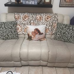 White Leather Recliner Couch