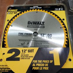 1 DeWalt fine  Finish 12” 60 teeth saw blade