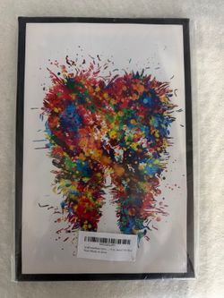 Colorful Abstract Canvas Print with Black Frame