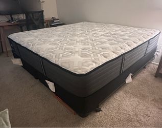 Sealy Posturepedic King Mattress + box spring and frame