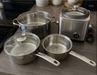 Stainless Steel Cookware Bundle + Cuisinart Rice Cooker | 3 Pots | Excellent Condition