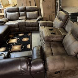NEW RECLINER SOFA & LOVESEAT $1199