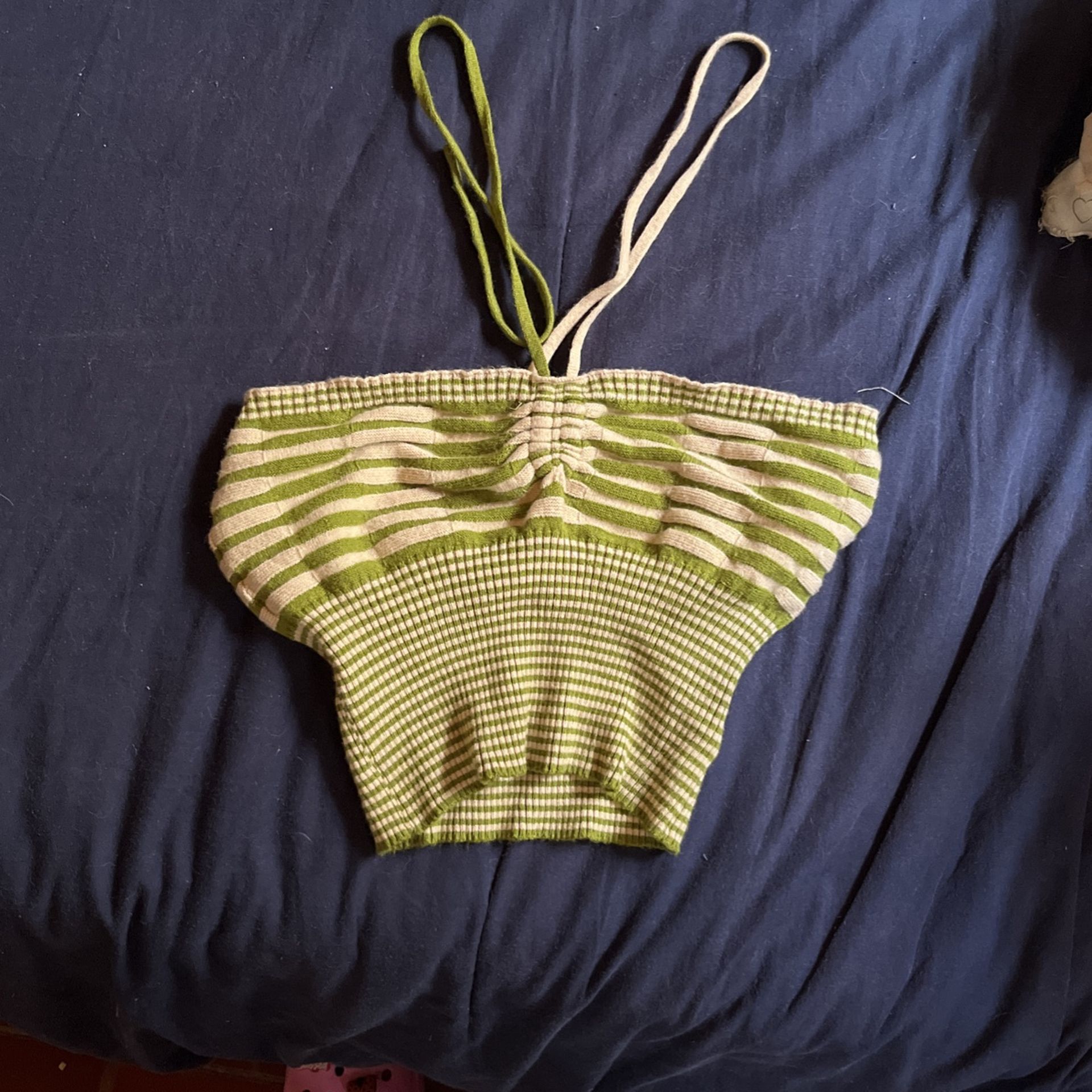 Striped Halter Knit Top 