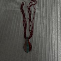 Necklace - 3 Strands Of Small Maroon Beads