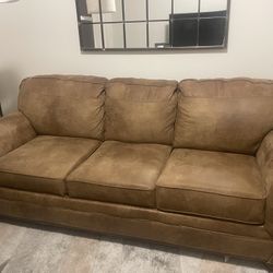 Brown Leather Sleeper Couch