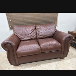 Living Room Set (Real Leather ) 3 Pieces Total
