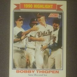 1991 Score Bobby Thigpen Chicago White Sox #418 Highlight Baseball Card Vintage Collectible Sports MLB Trading Commemorative Major League