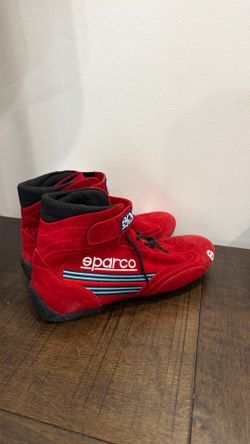 Authentic Sparco FIA Racing Shoes Red Suede Men’s US 10 EU 43 Motorsport Karting
