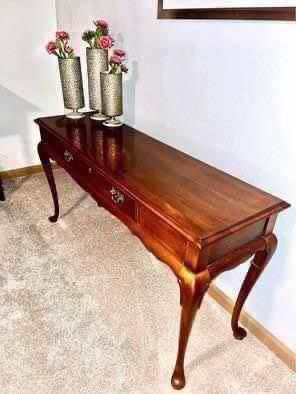 Vintage Wood Console Table 