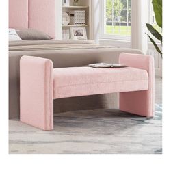 24KF Upholstered Pink Bench