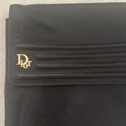 Dior Black Leather Clutch Purse 