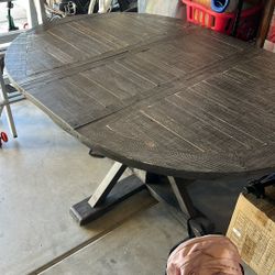 47” Round Dining Kitchen Table Rustic 