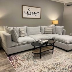 Fabric Brand New Grey Sectional Couch 