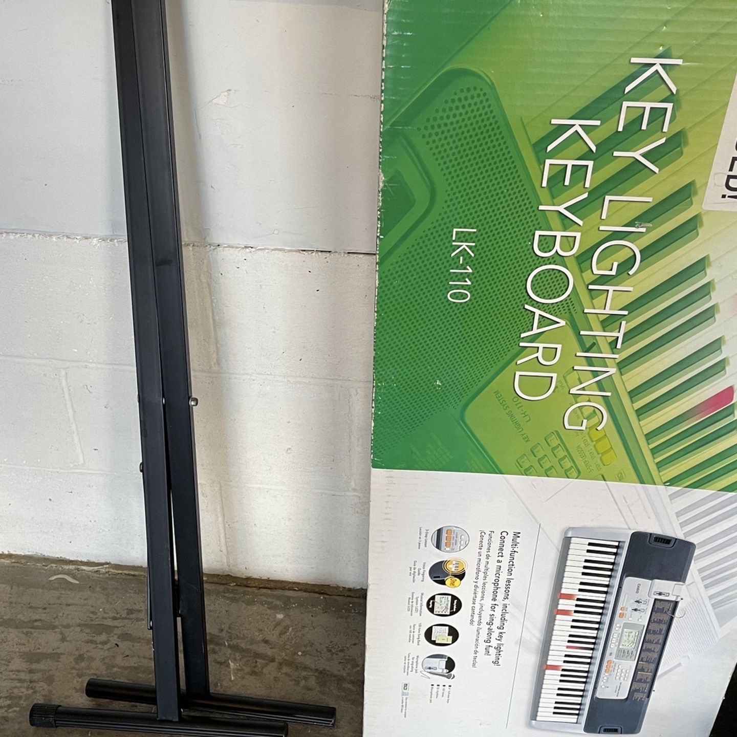 Casio LK-110 Keyboard Instrument complete with Cord, Stand, Stool