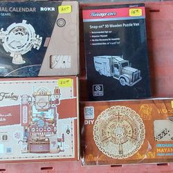 4 X 3D Wooden Puzzle Kit NEW 