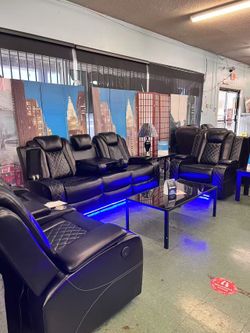 🥳Flash Deal🥳  Brand New 3pc Power Reclining Sofa, Power Reclining Loveseat with cup holder and Power Recliner Chair $1899, Finance available