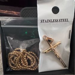 Stainless steel crucifix and chain