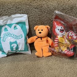 Beanie babies McDonald’s Ronald Ty Grimace Squishmallows happy meal plush lot