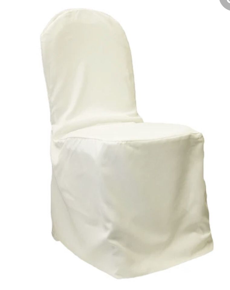 Ivory Polyester Chair Covers 50