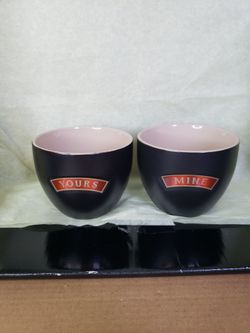Yours & Mine Ceramic Cup/Bowl Set of 2