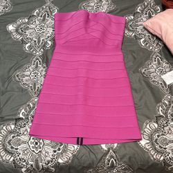 Pink Structured Bandage Dress