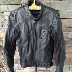 ❤️ REV'IT Black Leather Motorcycle Jacket! Size 46 (03) 🌼 Excellent Condition!