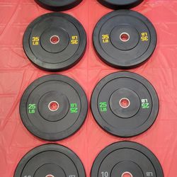 Olympic Bumper Weight Plates Full Set For Olympic Barbell 