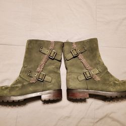 UGG Niels Leather/Wool Lined Boots Green/Grey - size:11