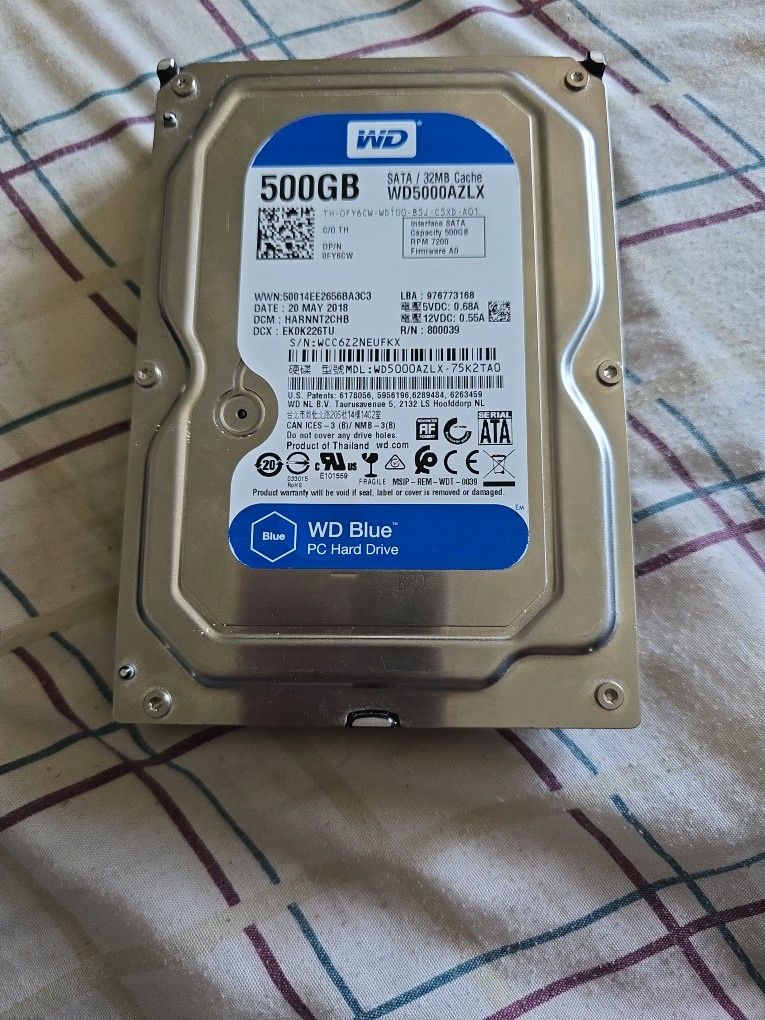 500GB WD HHD (For Desktop)