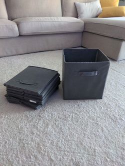Set Of 8 Gray Folding Storage Cubes 
