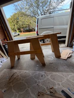 Two sawhorses