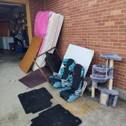 FREE child's car seats, Cat Tree, Pink Fury Rug, Etc 