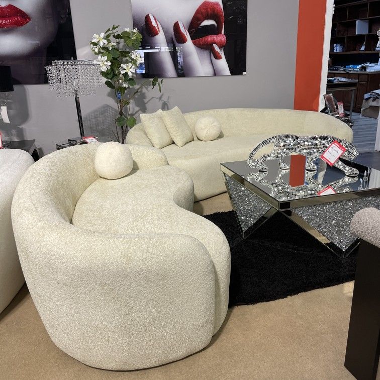 Bubble Bonita Boucle Living Room Set / 2pc